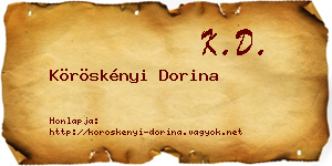 Köröskényi Dorina névjegykártya
