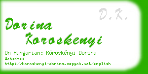 dorina koroskenyi business card