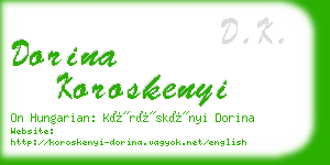 dorina koroskenyi business card